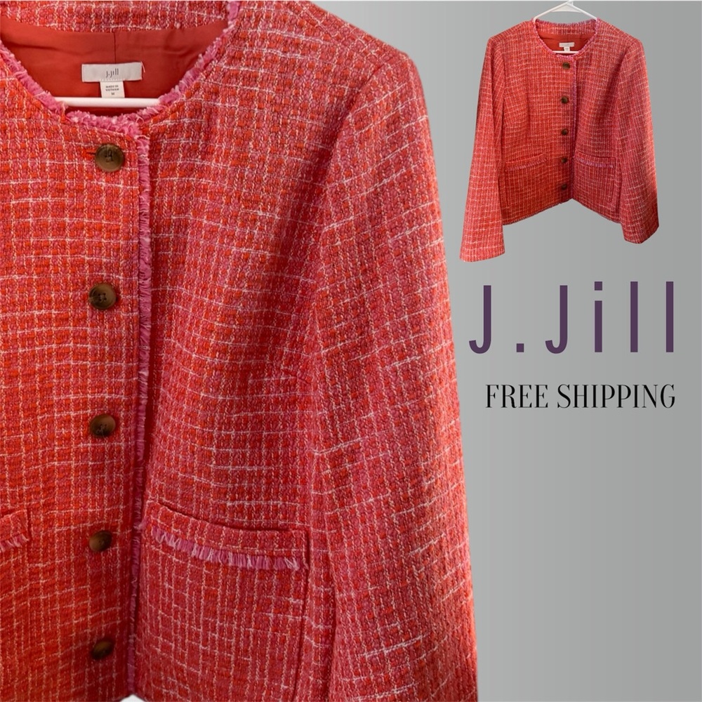 Chic Women's Tweed Jacket - Pink
